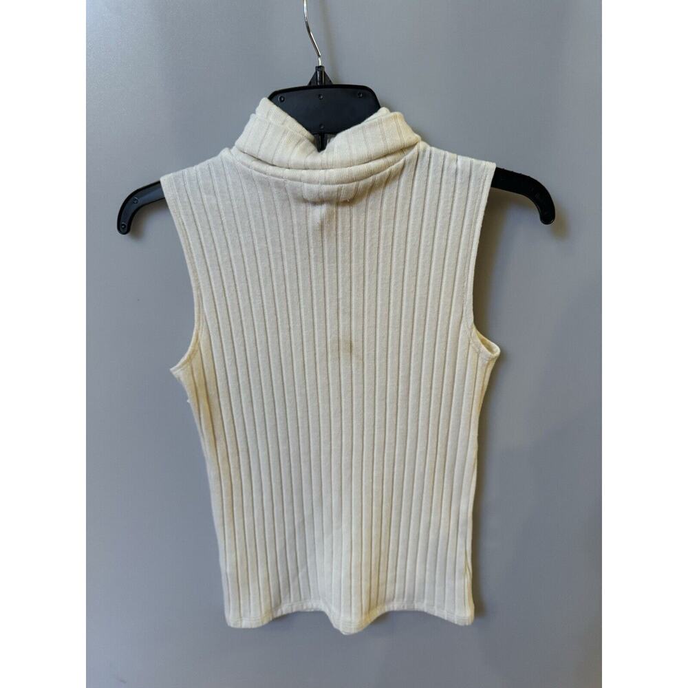 L'AGENCE Ceci Ribbed Sleeveless Sweater cream size small (see pics) $160.00 MSRP - Picture 4 of 5